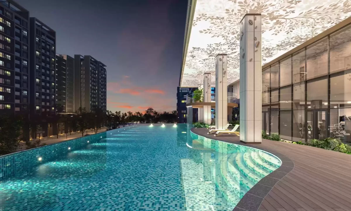 Hồ bơi ban đêm tại dự án The Aristo Hồ bơi ban đêm tại dự án The Aristo