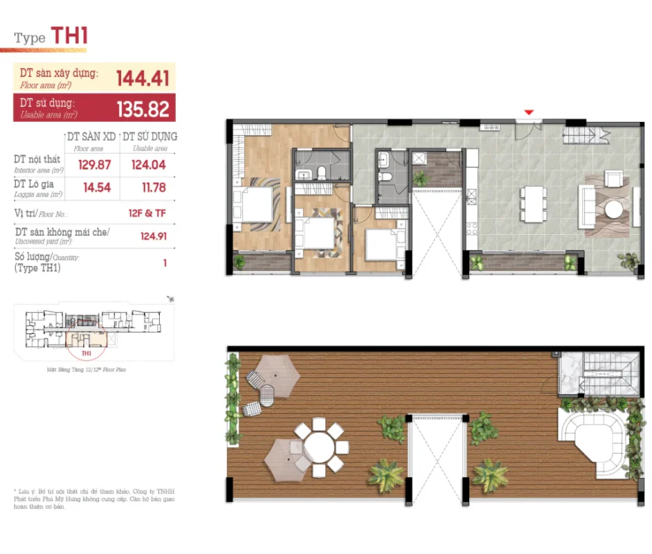 Căn 3PN - 2WC diện tích 102-144m² tại The Aristo dành cho gia đình đa thế hệ 6 3 phòng ngủ chung cư The Aristo