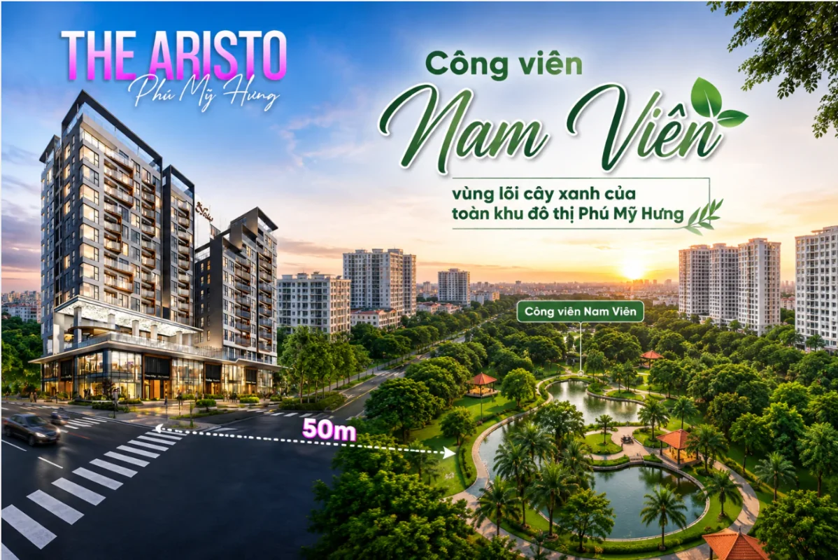 Hệ thống công viên xung quanh The Aristo: Không gian xanh hiếm có giữa đô thị 5 Công viên Nam Viên liền kề The Aristo Phú Mỹ Hưng