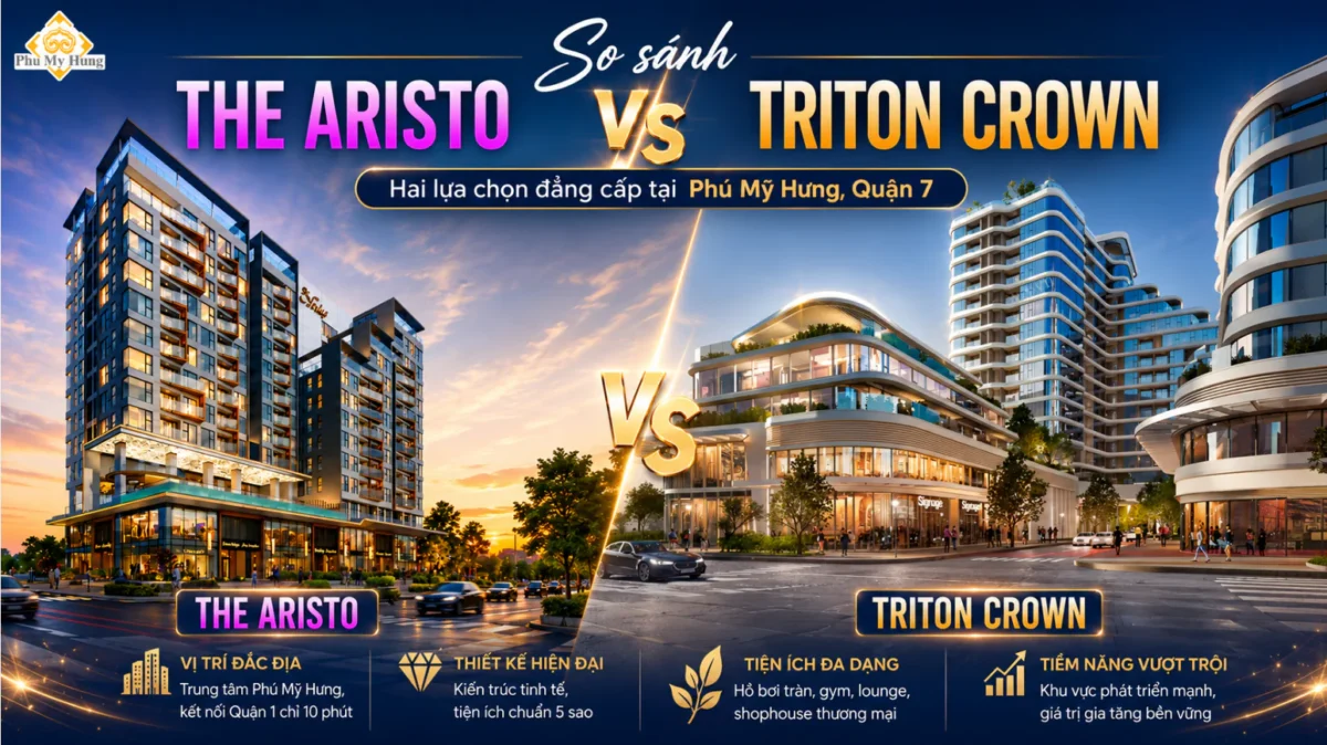 So sánh giá bán The Aristo với The Aurora, The Antonia, The Ascentia, Midtown, Cardinal Court và Triton Crown 13 The Aristo so với Triton Crown