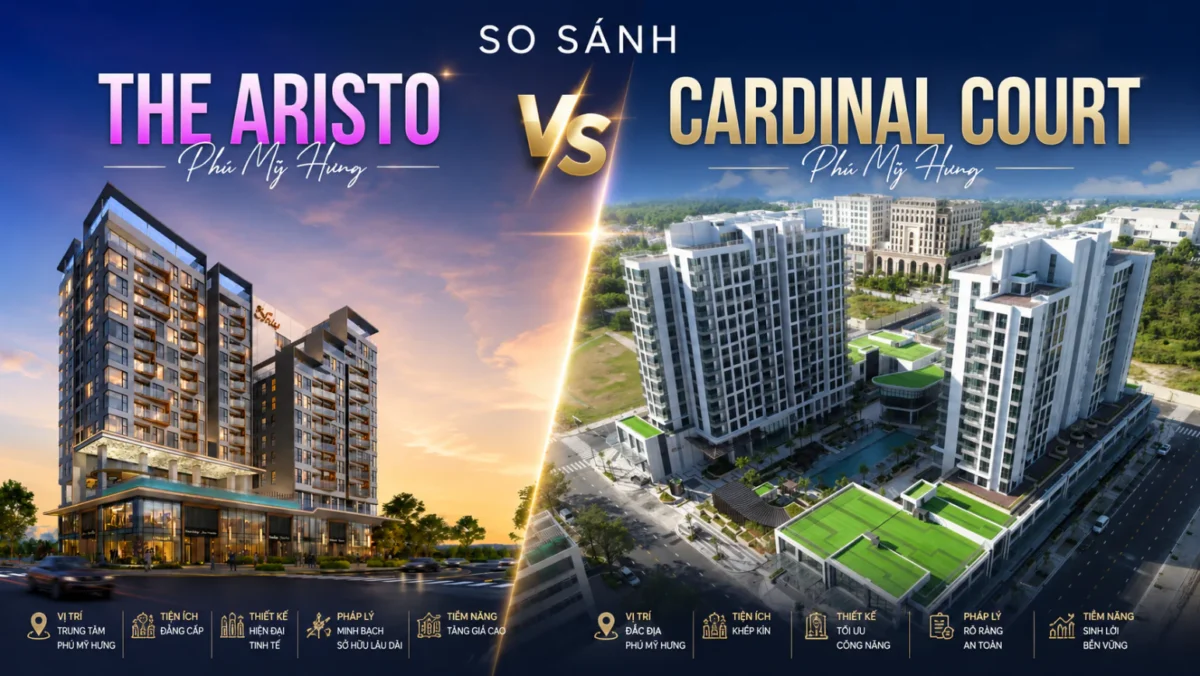 So sánh giá bán The Aristo với The Aurora, The Antonia, The Ascentia, Midtown, Cardinal Court và Triton Crown 11 The Aristo so với Cardinal Court